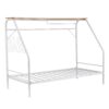 Artiss Single House Bed Frame Metal Canopy Bed Storage Shelf For Kids White Product Image