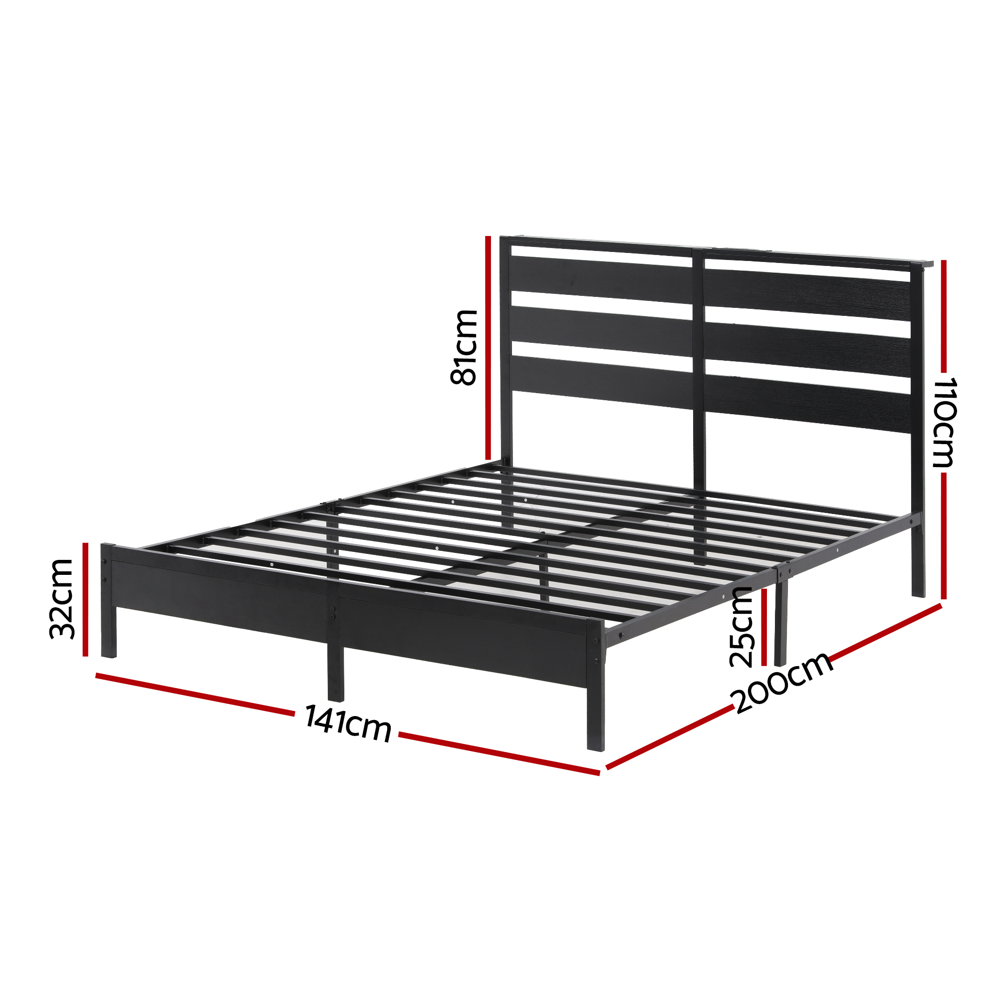 Artiss Double Bed Frame | Led Metal Base &Amp; Charging – Sumo Deals Artiss Bed Frame Double Size Led Metal Bed Base With Charging Station Product Image