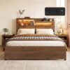 Artiss Queen Metal Bed Frame With Charging Station &Amp; Led – Sumo Deals Artiss Queen Bed Frame Metal With Charging Station Led Light Storage Shelf Product Image