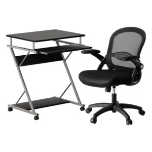 Artiss Computer Desk Mesh Office Chair Set Desks with Keyboard Shelf Try Black product image