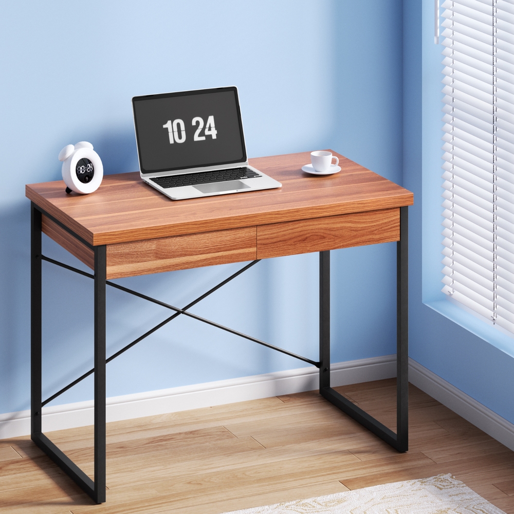 Artiss Computer Desk With Drawer Storage, Walnut 100Cm – Sumo Deals Artiss Computer Desk Drawer Storage Walnut 100Cm Product Image