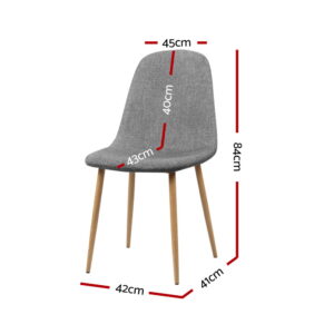 Artiss Dining Chairs Set Of 4 Linen Curved Slope Grey Product Image