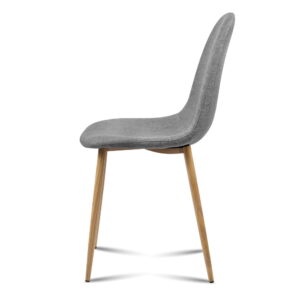 Artiss Dining Chairs Set Of 4 Linen Curved Slope Grey Product Image