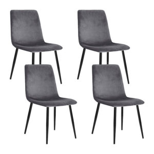 Artiss Dining Chairs Set of 4 Velvet Horizontal Slope Grey product image