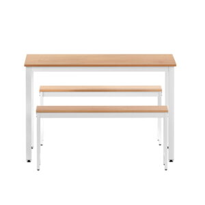 Artiss Dining Table And Chairs Set 3Pcs Metal Desk Bench Sets Kitchen Furniture Product Image