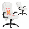 Artiss 8 Point Massage Office Chair Heated Seat Recliner PU White product image