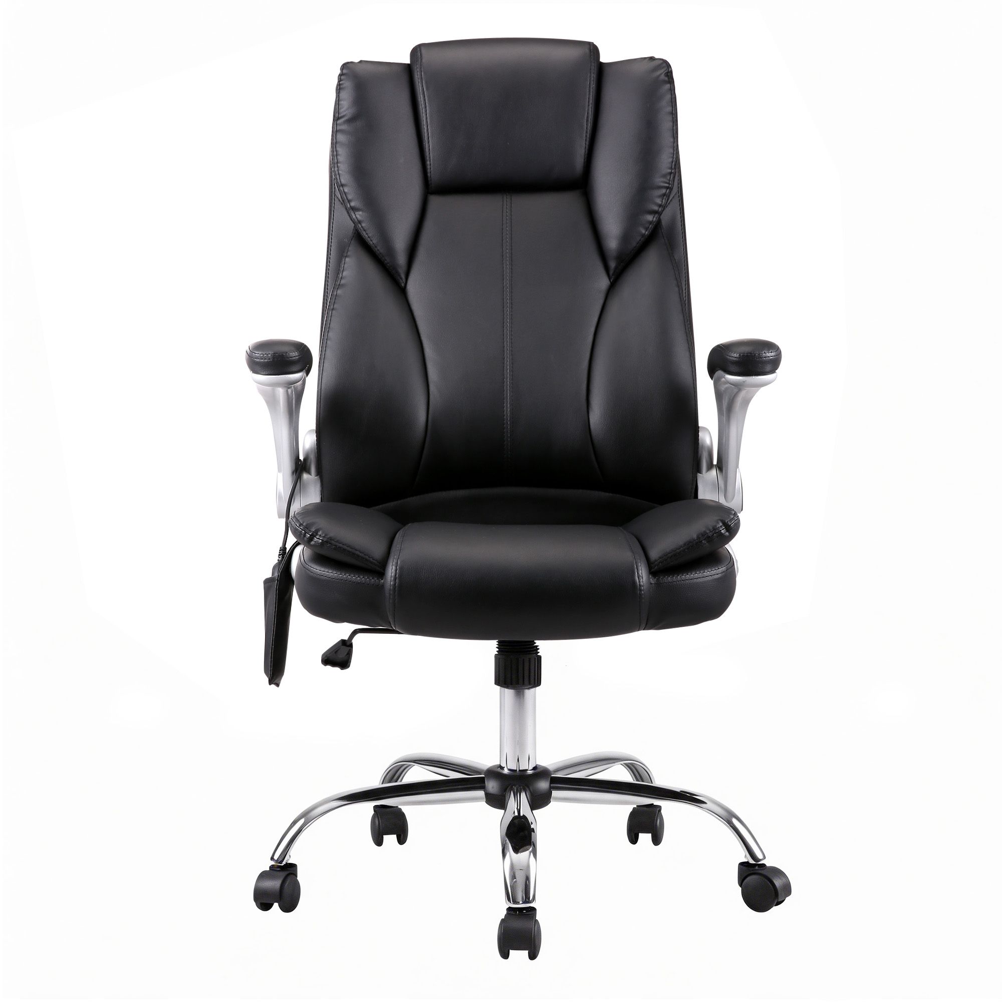 Artiss 8-Point Massage Office Chair | Black Pu Leather – Sumo Deals Artiss 8 Point Massage Office Chair Pu Leather Black Product Image