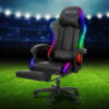 Artiss 6 Point Massage Gaming Office Chair 7 LED Footrest Black product image