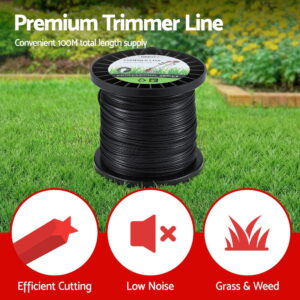 Giantz 100M Whipper Snipper Line 2.4Mm Star Nylon – Sumo Deals Giantz 100M Whipper Snipper Trimmer Line 2.4Mm Star Nylon String Cord Black Product Image