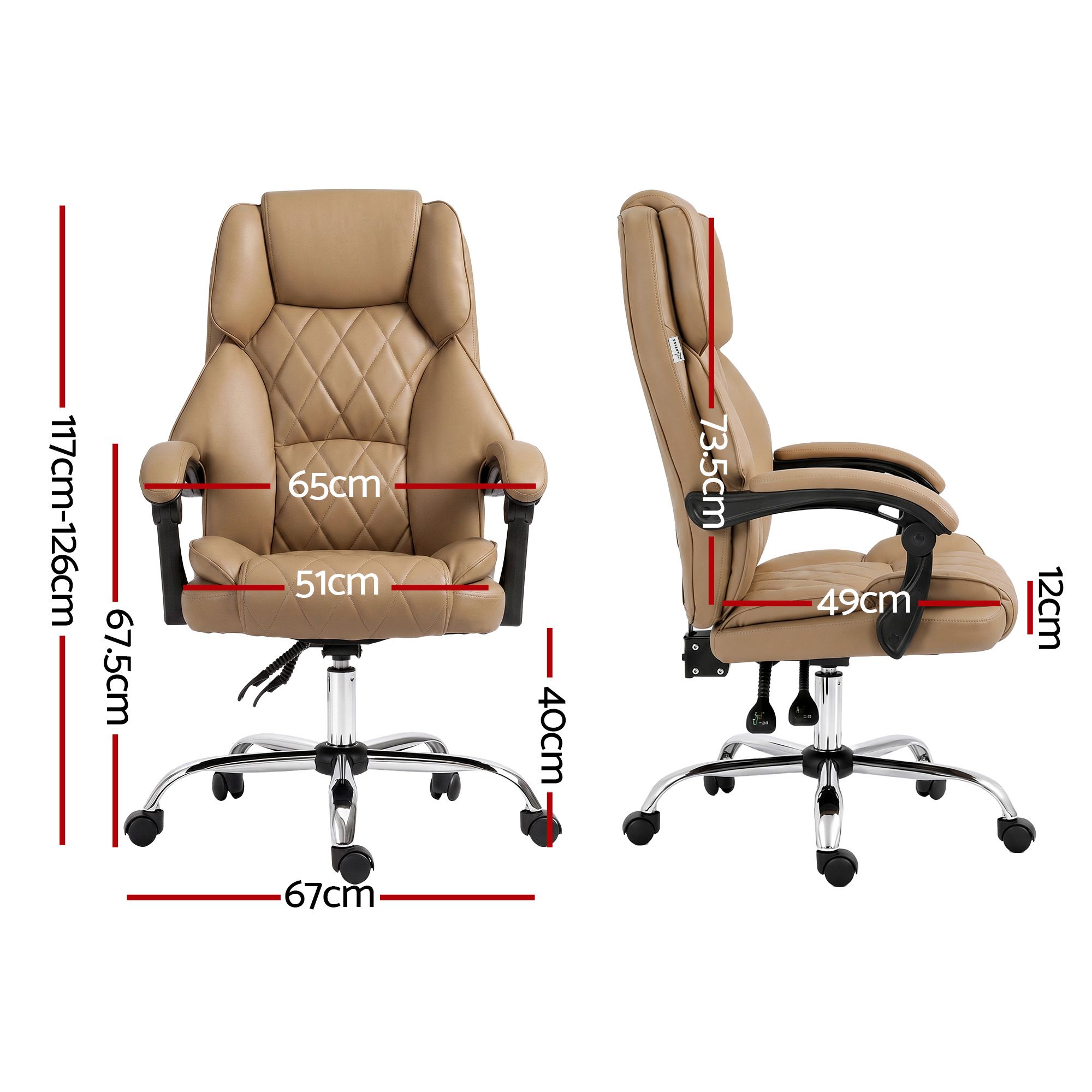 Artiss Executive Office Chair Leather Recliner Espresso – Sumo Deals Artiss Executive Office Chair Leather Recliner Espresso Product Image