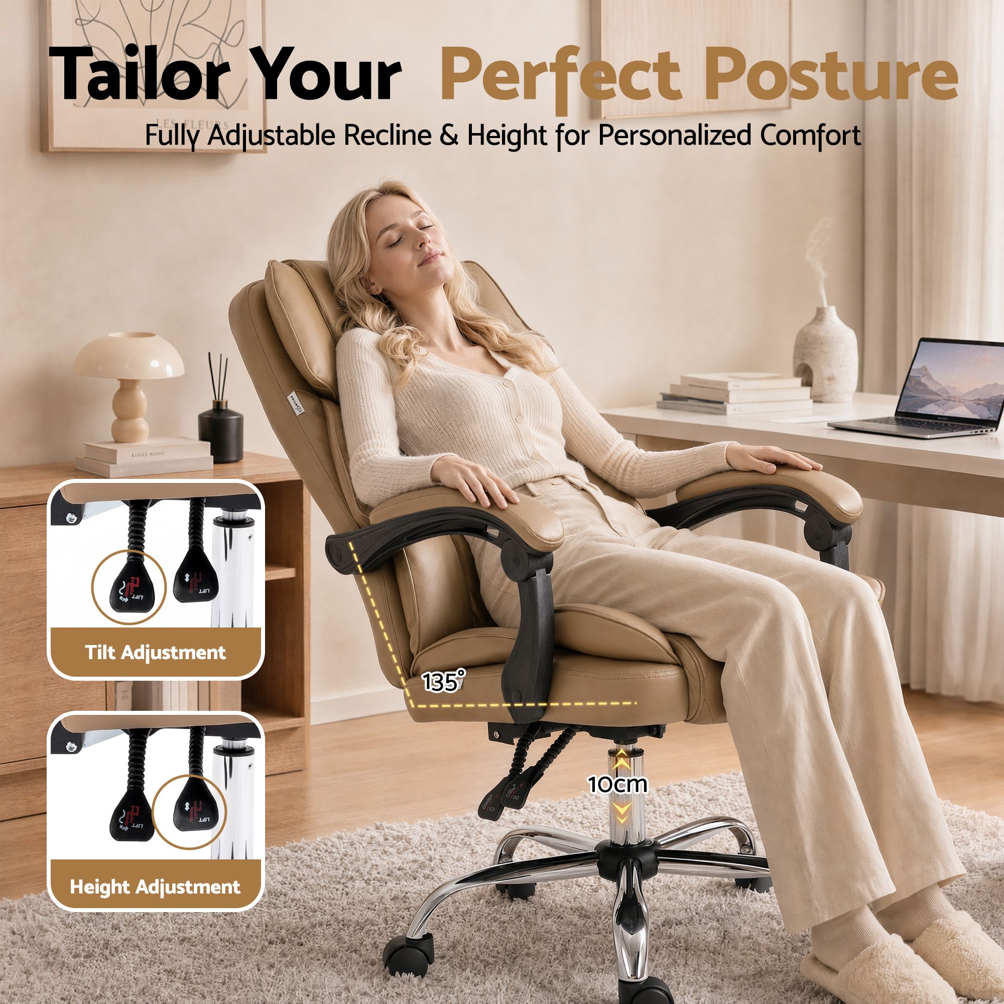 Artiss Executive Office Chair Leather Recliner Espresso – Sumo Deals Artiss Executive Office Chair Leather Recliner Espresso Product Image