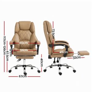 Artiss Executive Office Chair Leather Footrest Espresso – Sumo Deals Artiss Executive Office Chair Leather Footrest Espresso Product Image
