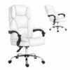 Artiss Executive Office Chair Leather Recliner White product image