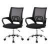 Artiss 2x Mesh Office Chair Mid Back Black product image