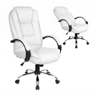 Artiss Executive Office Chair Leather Tilt White product image