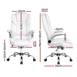 Artiss Executive Office Chair Leather Tilt White Product Image