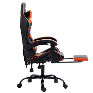 Artiss Gaming Office Chair With Footrest - Orange – Sumo Deals Artiss Gaming Office Chair Executive Computer Leather Chairs Footrest Orange Product Image