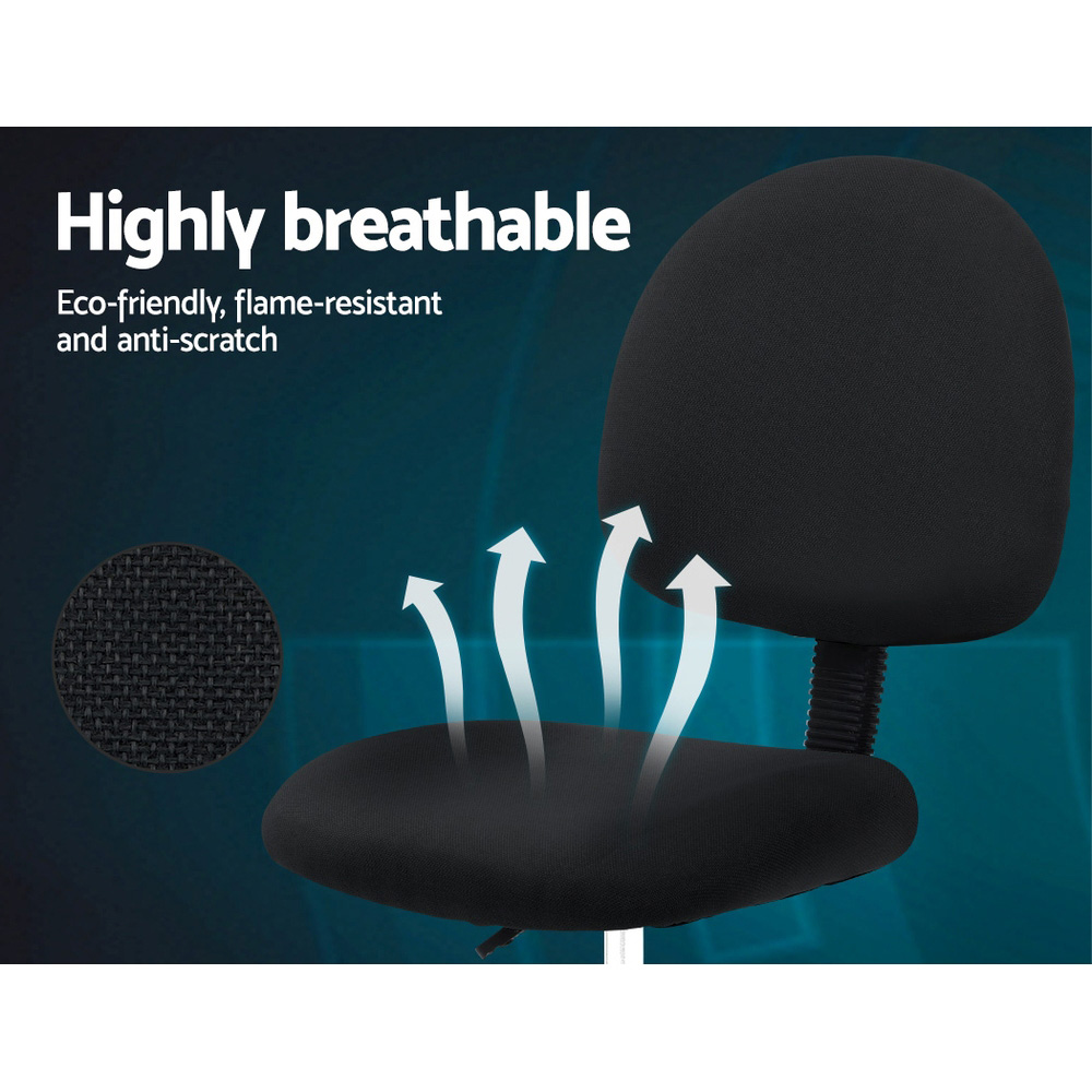 Artiss Drafting Chair Fabric Stool Black – Sumo Deals Artiss Office Chair Drafting Stool Fabric Chairs Black Product Image