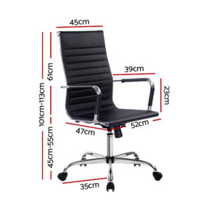 Artiss Pu Leather Office Chair High Back Black – Sumo Deals Artiss Office Chair Conference Chairs Pu Leather High Back Black Product Image