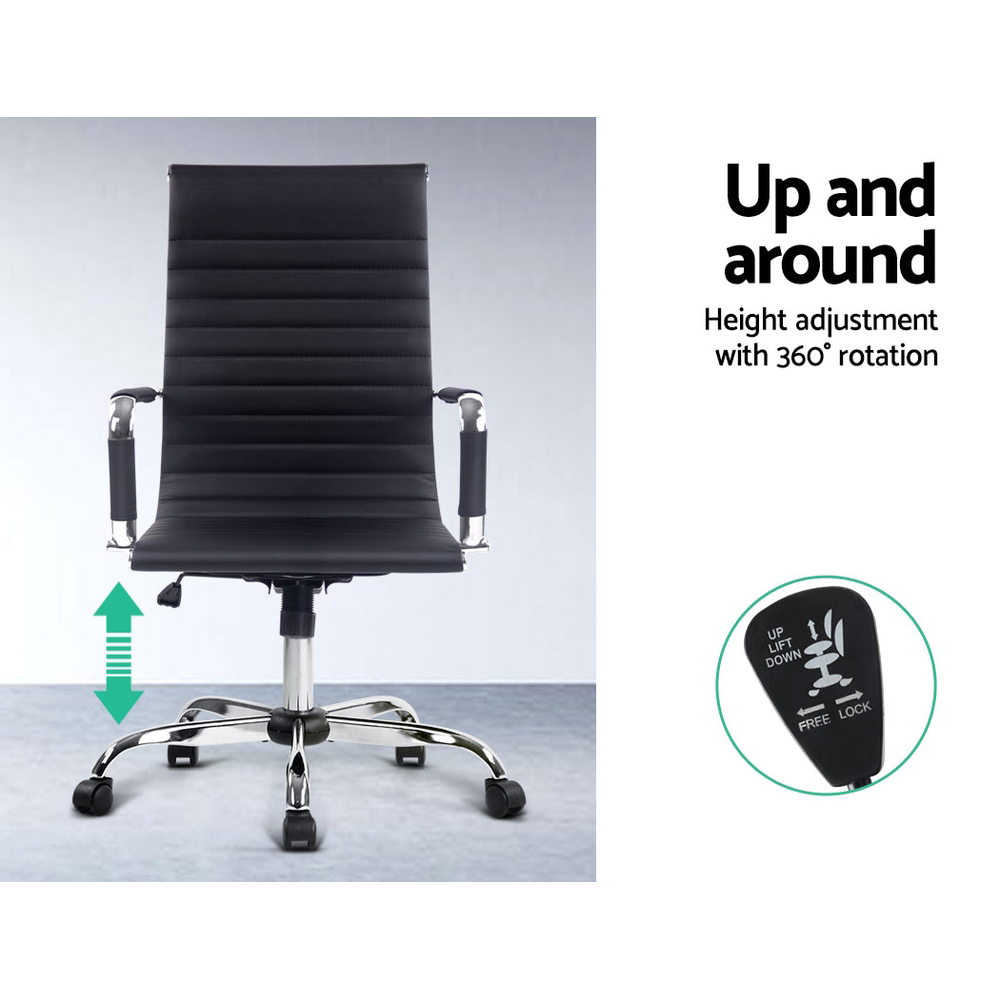 Artiss Pu Leather Office Chair High Back Black – Sumo Deals Artiss Office Chair Conference Chairs Pu Leather High Back Black Product Image