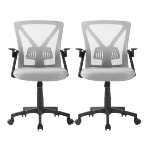 Artiss 2X Mesh Office Chair Mid Back Grey Product Image