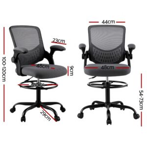 Artiss Mesh Drafting Office Chair - Grey – Sumo Deals Artiss Office Chair Drafting Chairs Stool Computer Desk Studios Mesh Grey Product Image