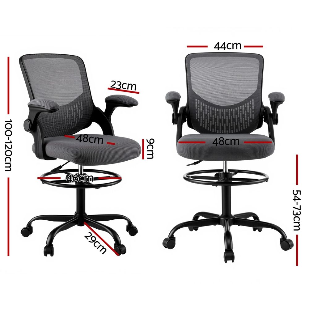 Artiss Mesh Drafting Office Chair - Grey – Sumo Deals Artiss Office Chair Drafting Chairs Stool Computer Desk Studios Mesh Grey Product Image
