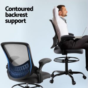 Artiss Mesh Drafting Office Chair - Grey – Sumo Deals Artiss Office Chair Drafting Chairs Stool Computer Desk Studios Mesh Grey Product Image