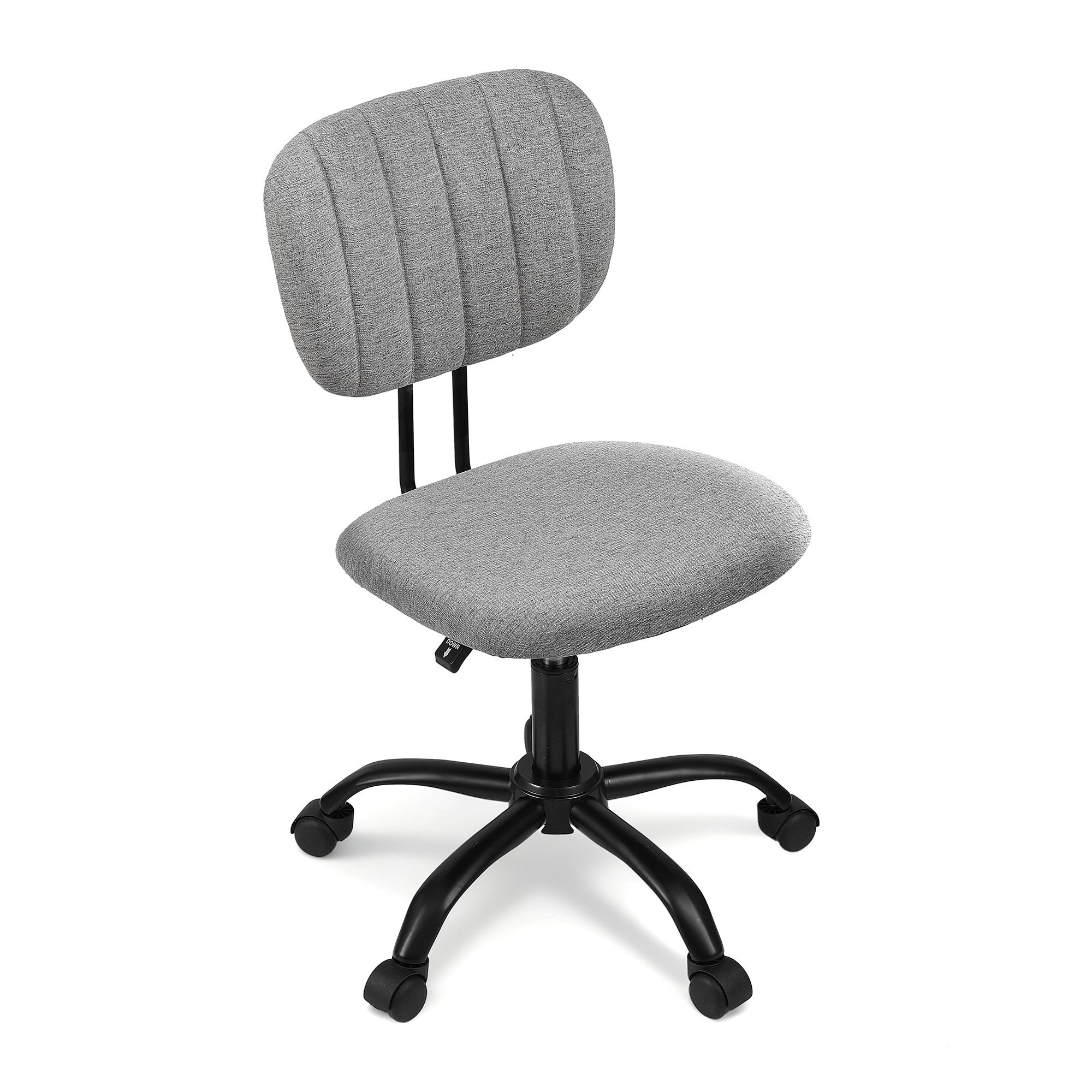 Artiss Armless Office Chair | Grey Fabric Swivel – Sumo Deals Artiss Armless Office Chair With Wheels, Ergonomic 360° Swivel Home Office Desk Chair, Height Adjus Product Image