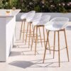 Gardeon 4-Piece Outdoor Bar Stools White – Sumo Deals Gardeon 4-Piece Outdoor Bar Stools Plastic Metal Dining Chair Balcony White Product Image