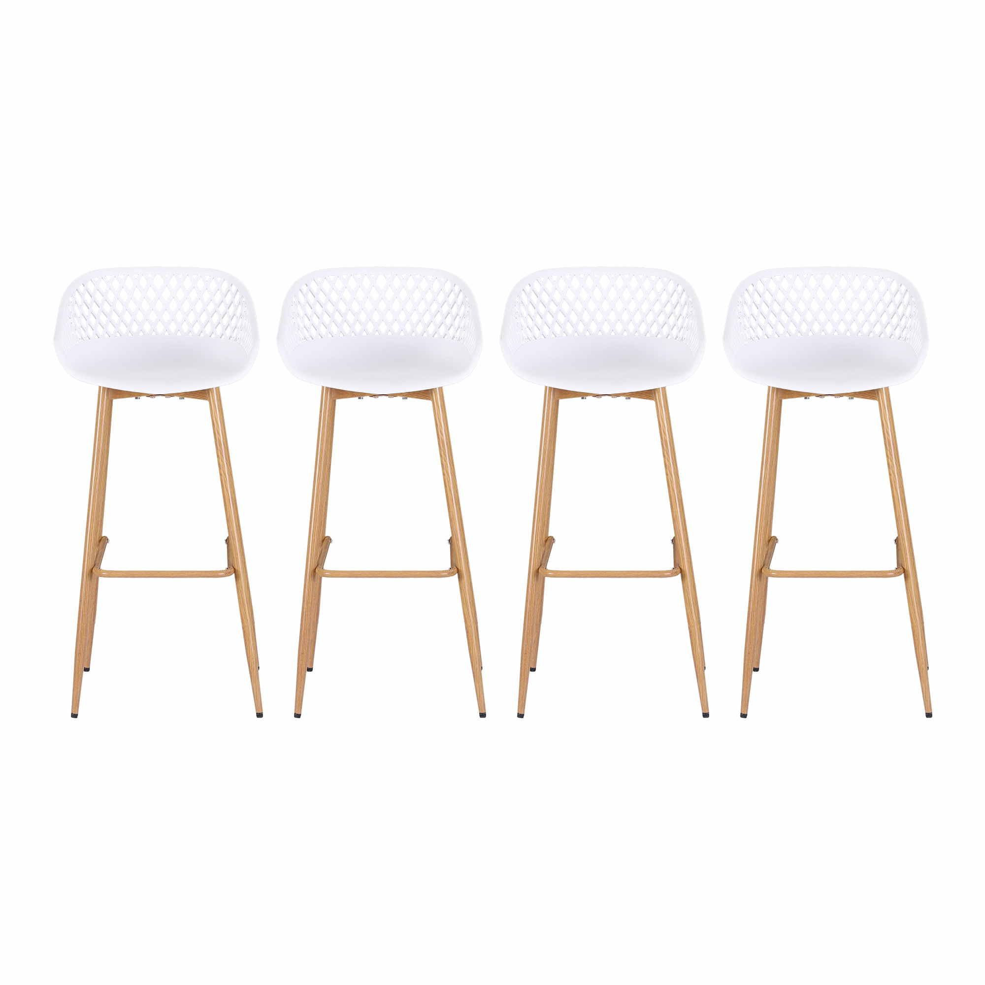 Gardeon 4-Piece Outdoor Bar Stools White – Sumo Deals Gardeon 4-Piece Outdoor Bar Stools Plastic Metal Dining Chair Balcony White Product Image