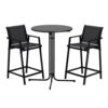Gardeon 3PC Outdoor Bar Set Stools Dining Chairs Table Patio Furniture Bistro Set Steel Black product image