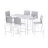 Gardeon 7PCS Outdoor Bar Set Stools Dining Chairs Table Patio Steel Bistro Set White product image