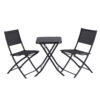 Gardeon Outdoor Bistro Set Folding Table and Chairs Patio Furniture Garden Steel Black product image