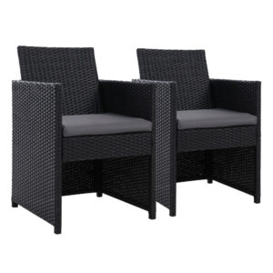 Gardeon 2PC Outdoor Dining Chairs Patio Furniture Wicker Garden Cushion Hugo product image