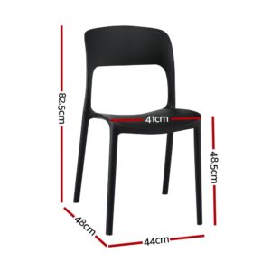 Gardeon 4Pc Outdoor Dining Chairs Stackable Pp Patio Chair Garden Furniture Black Product Image