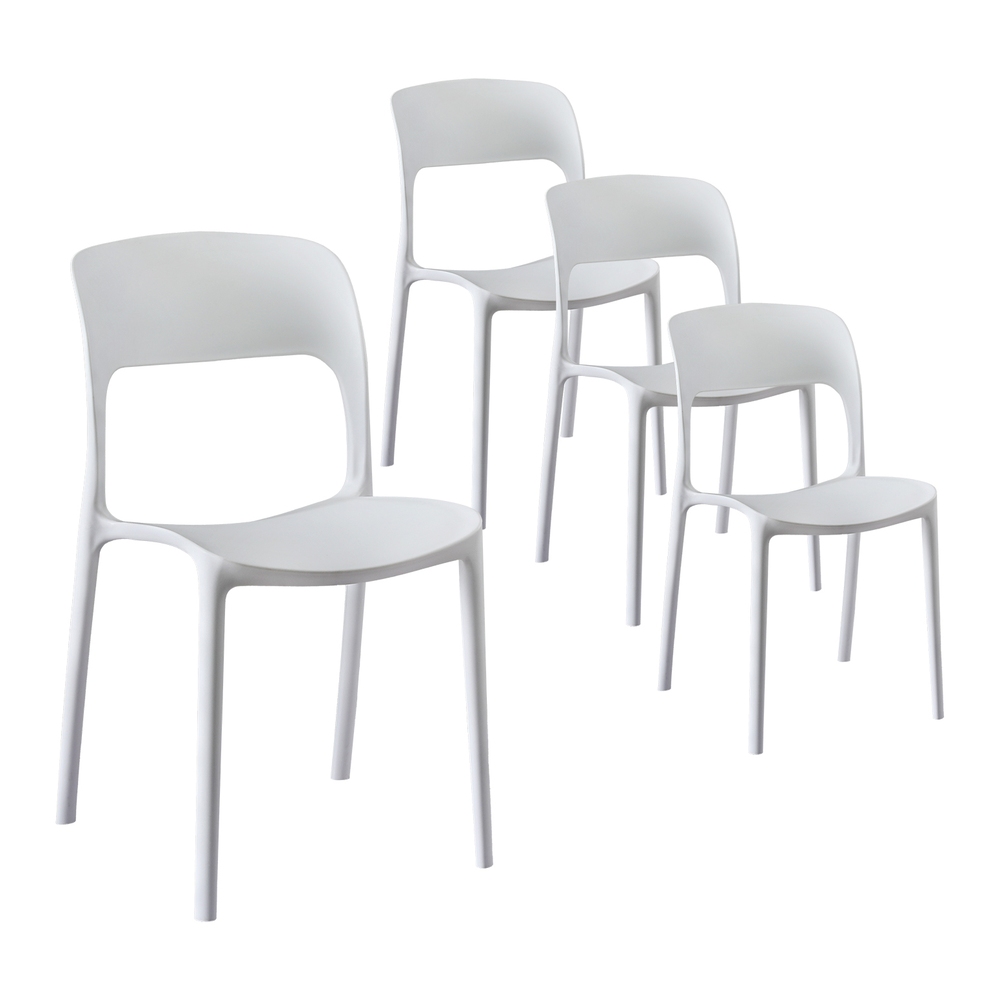 Gardeon 4Pc Stackable Outdoor Dining Chairs - White – Sumo Deals Gardeon 4Pc Outdoor Dining Chairs Stackable Pp Patio Chair Garden Furniture White Product Image