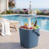Gardeon 2-In-1 Outdoor Bar Table Portable Ice Bucket Cooler 15L Tong Blue Product Image