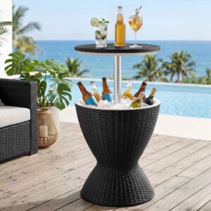 Gardeon Outdoor Bar Table Portable Ice Bucket Cooler 30L Adjustable Top Black product image