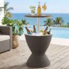 Gardeon Outdoor Bar Table Portable Ice Bucket Cooler 30L Adjustable Top Brown Product Image