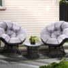 Gardeon Outdoor Lounge Setting Furniture Wicker Papasan Chairs Table Patio Black product image