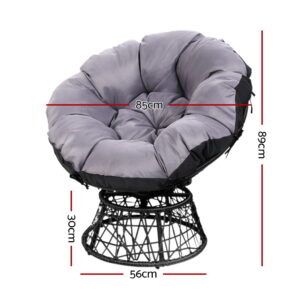 Gardeon Wicker Papasan Chairs &Amp; Table Set Black – Sumo Deals Gardeon Outdoor Lounge Setting Furniture Wicker Papasan Chairs Table Patio Black Product Image