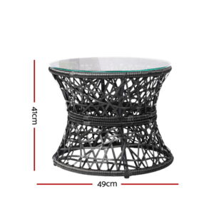 Gardeon Wicker Papasan Chairs &Amp; Table Set Black – Sumo Deals Gardeon Outdoor Lounge Setting Furniture Wicker Papasan Chairs Table Patio Black Product Image