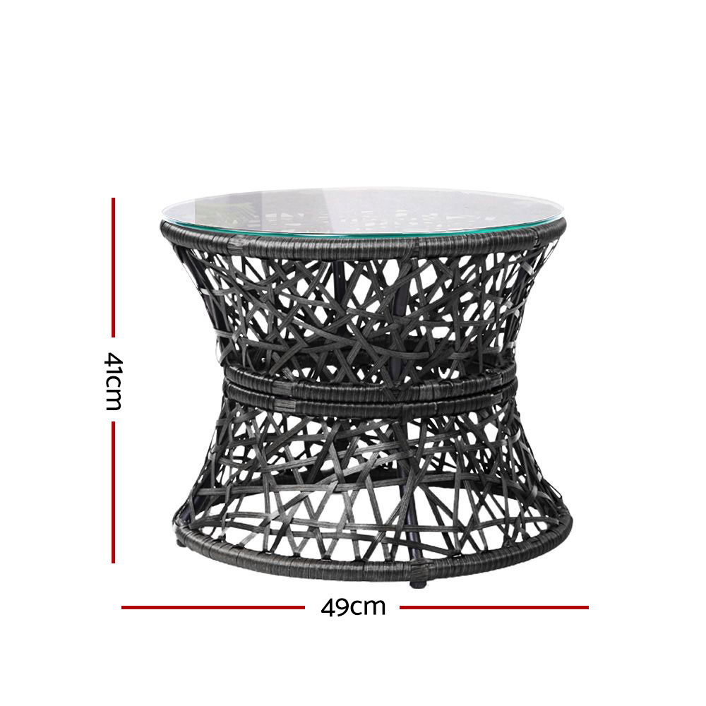 Gardeon Wicker Papasan Chairs &Amp; Table Set Black – Sumo Deals Gardeon Outdoor Lounge Setting Furniture Wicker Papasan Chairs Table Patio Black Product Image