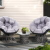 Gardeon Outdoor Lounge Setting Furniture Wicker Papasan Chairs Table Patio Grey product image