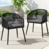 Gardeon Wicker Outdoor Dining Chairs (2-Pack) - Black – Sumo Deals Gardeon 2Pc Outdoor Dining Chairs Wicker Chair Patio Furniture Garden Steel Black Product Image