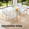 Gardeon 2PC Outdoor Dining Chairs Wicker Chair Patio Furniture Garden Steel White product image