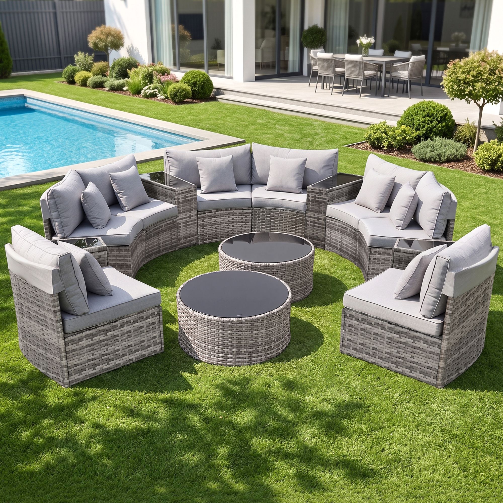 Gardeon 8-Seater Outdoor Sofa Set | Rattan Patio Furniture – Sumo Deals Gardeon 8 Seater Outdoor Sofa Set 14Pcs Table Chair Set Rattan Patio Furniture Product Image
