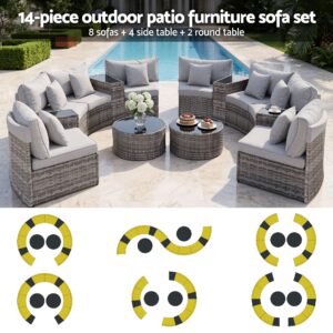Gardeon 8-Seater Outdoor Sofa Set | Rattan Patio Furniture – Sumo Deals Gardeon 8 Seater Outdoor Sofa Set 14Pcs Table Chair Set Rattan Patio Furniture Product Image
