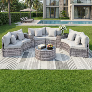 Gardeon 6 Seater Outdoor Sofa Set 9PCS Table Chair Set Garden Rattan Patio Furniture product image